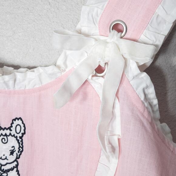 Dangerfield Women’s Top  Pink Embroidered Bear Cottagecore Kitsch Crop Top Sz 20 - Picture 5 of 8